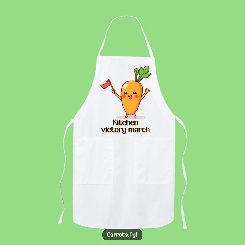 Funny Carrot Apron: Kitchen Waving Flag Character, Hilarious Funny Gift for Cooks!