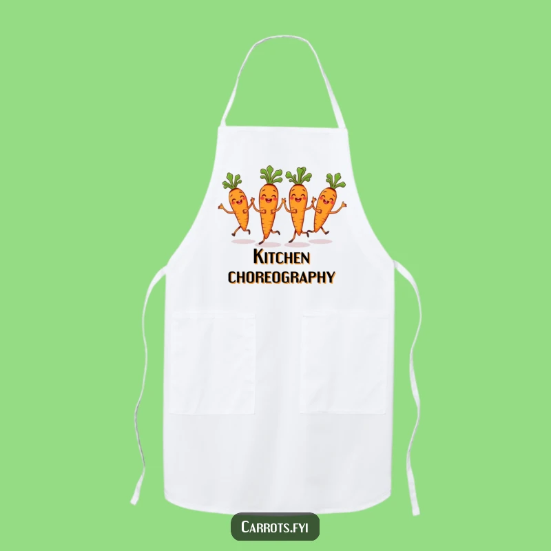 Funny Carrot Bunch Dance Apron: Synchronized Veggie for Lively Kitchen Fun