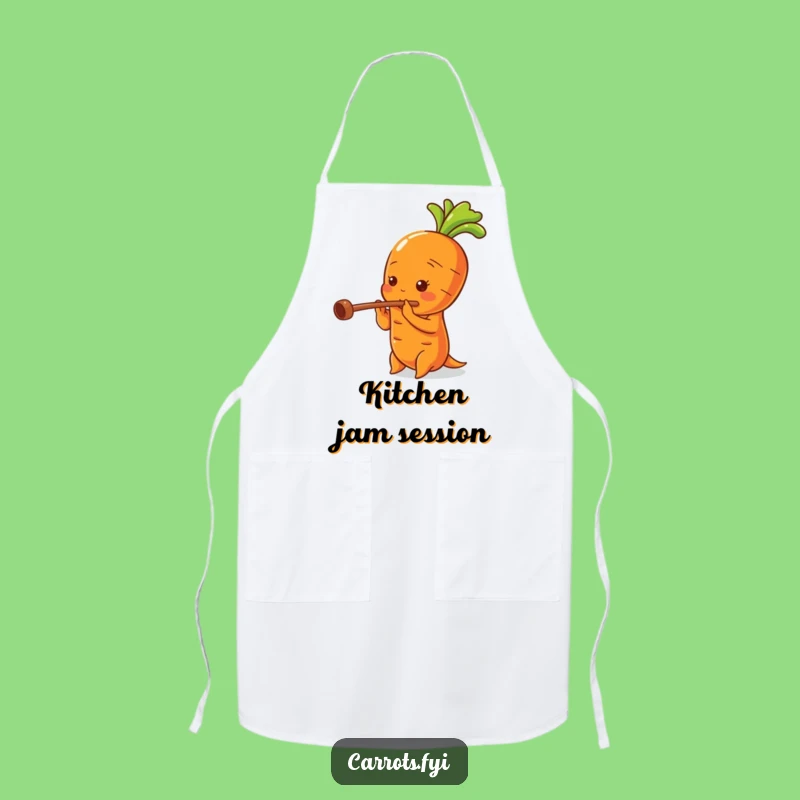 Funny Carrot Flute Chef Apron, Whimsical Veggie Cooking Attire, Humorous Funny Gift