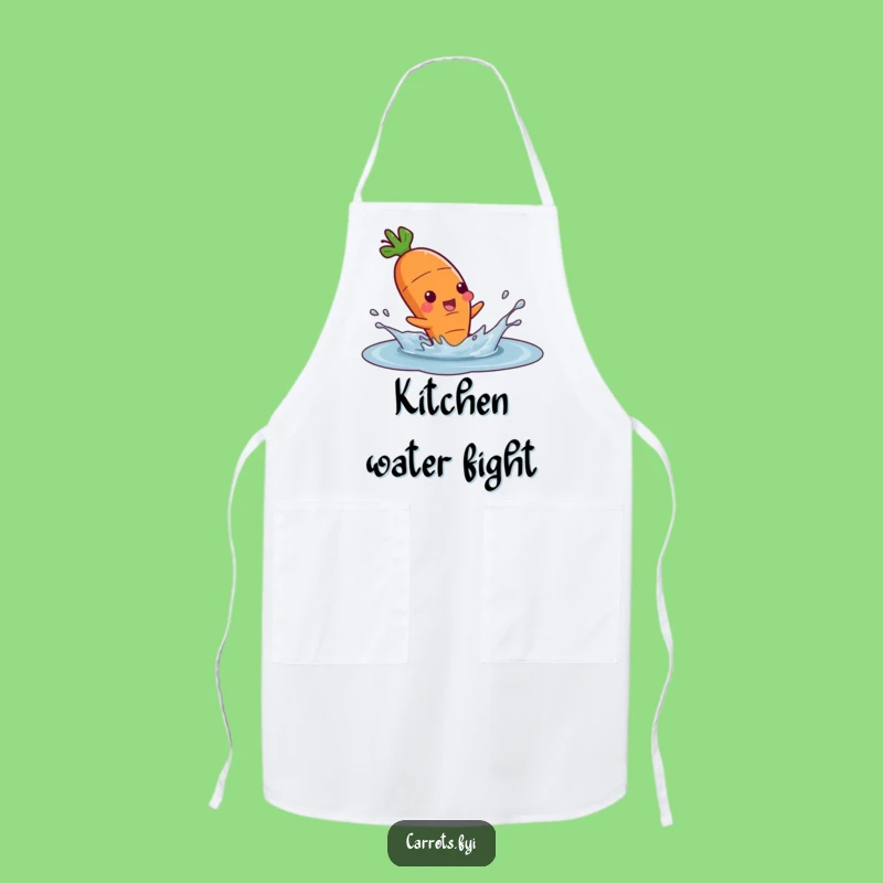 Funny Carrot Splash Chef Apron, Whimsical Veggie Kitchen Gear, Humorous Funny Gift