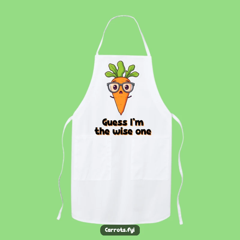 Funny Surprised Carrot Apron - Hilarious Spectacle Veggie Kitchen Wear for a Cheerful Cook