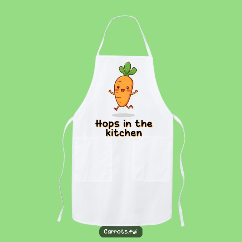 Funny Carrot Hop Apron - Playful Veggie Kitchen Wear, Hilarious Chef Gift