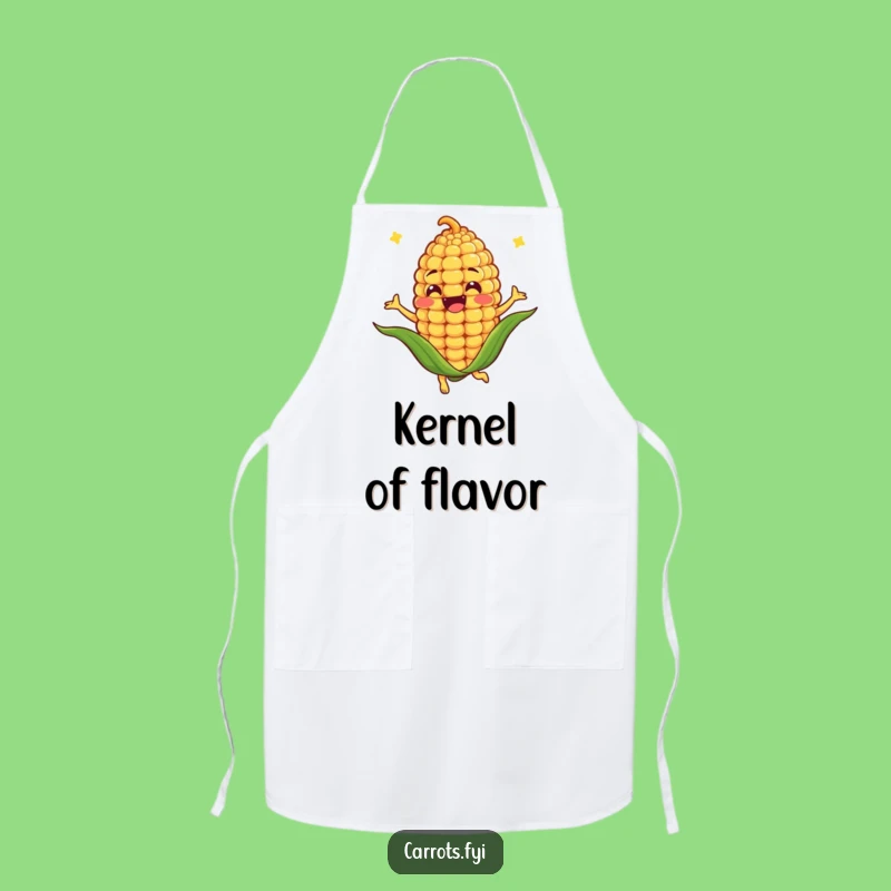 Funny Corn Kernel Spin Apron: Joyful Chef's Accessory, Hilarious Cooking Gift