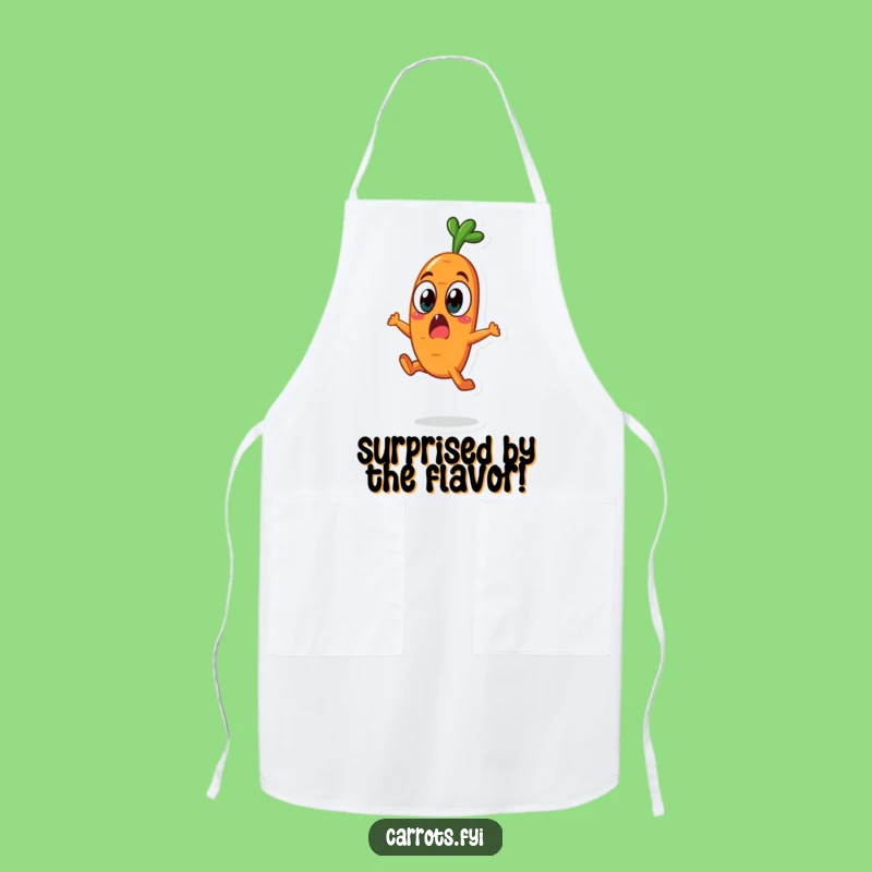 Funny Surprised Carrot Apron, Veggie Shock Kitchen Wear, Practical Funny Gift