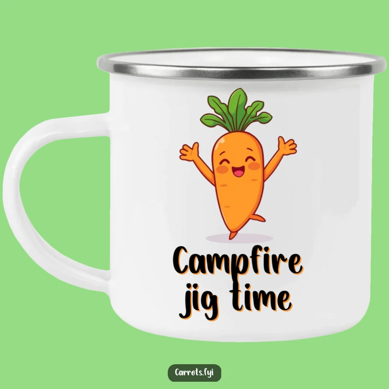 Funny Dancing Carrot Camping Mug, Outdoor Veggie Groove Cup, Unique Funny Gift