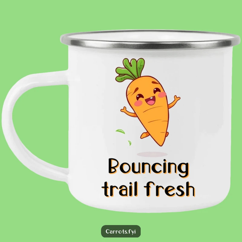 Funny Bouncing Carrot Camping Mug - Fresh Air Adventures with this Hilarious Veggie Mug!