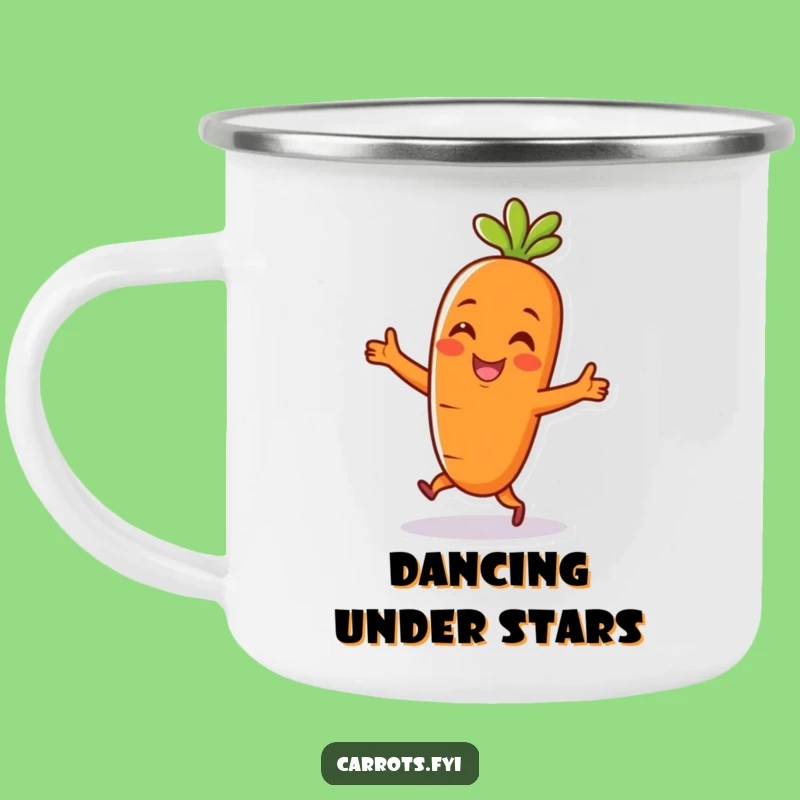 Funny Carrot Dance Camping Mug: Cheerful Outdoor Cup, Hilarious Adventure Gift