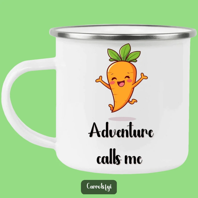 Funny Carrot Stick Leap Camping Mug: Joyful Veggie for Adventurous Sips