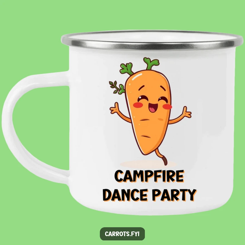 Funny Dancing Carrot Camper Mug, Outdoor Veggie Spice Cup, Adventurous Funny Gift