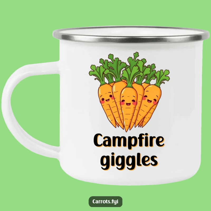 Funny Giggling Carrot Camping Mug: Lively Sips for Your Adventures!