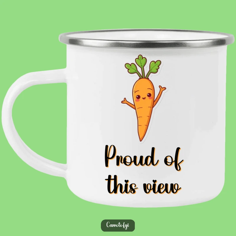 Funny Proud Carrot Camping Mug - Durable Veggie Cup for Confident Outdoors