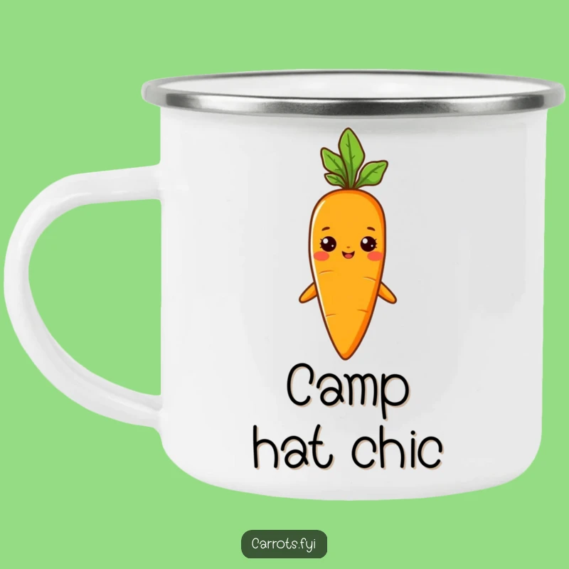 Funny Sprout Hat Carrot Camper Mug, Outdoor Veggie Style Cup, Adventurous Funny Gift