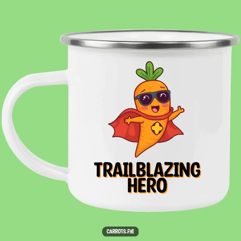 Funny Flying Carrot Camp Mug - Hilarious Superhero Veggie Drinkware