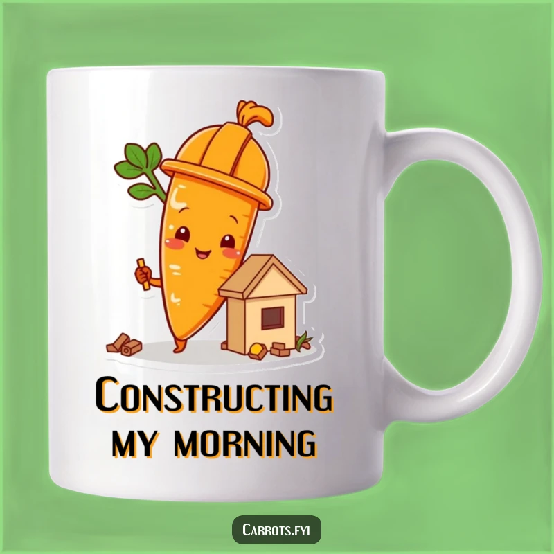 Funny Building Carrot Chef Mug - Hilarious Construction & Food Gift