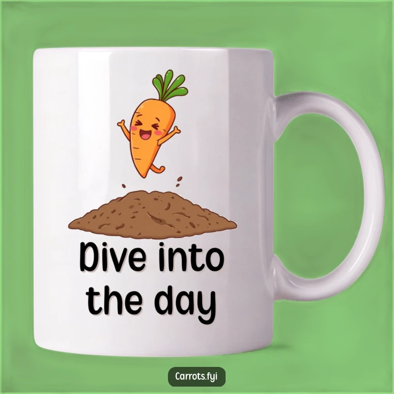 Funny Leaping Carrot Mug: A Hilarious Gardener's Gift for Soil-Loving Fun