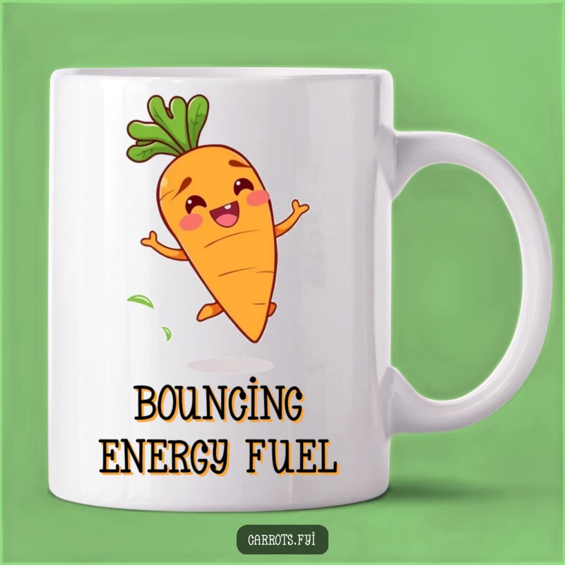 Funny Bouncing Carrot Mug - Joyful Veggie Character, Perfect Funny Gift for a Fresh Start!