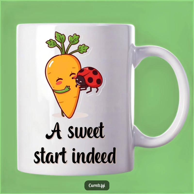 Funny Carrot Nudging Ladybug Mug: A Hilarious Gift for Friendship and Funny Encounters!