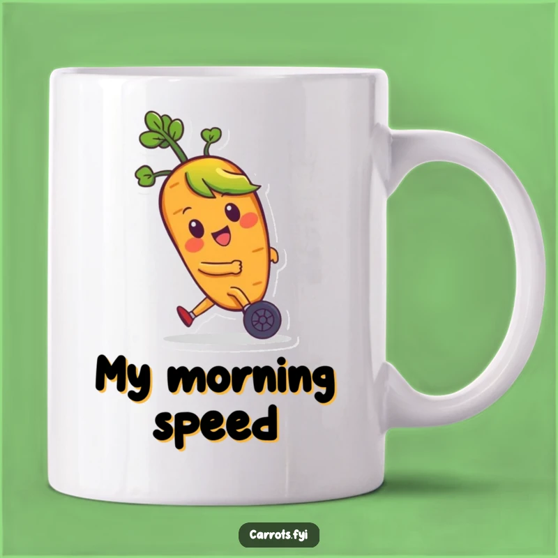Funny Carrot Zooming Mug - Hilarious Veggie Character Design, Perfect Funny Gift!