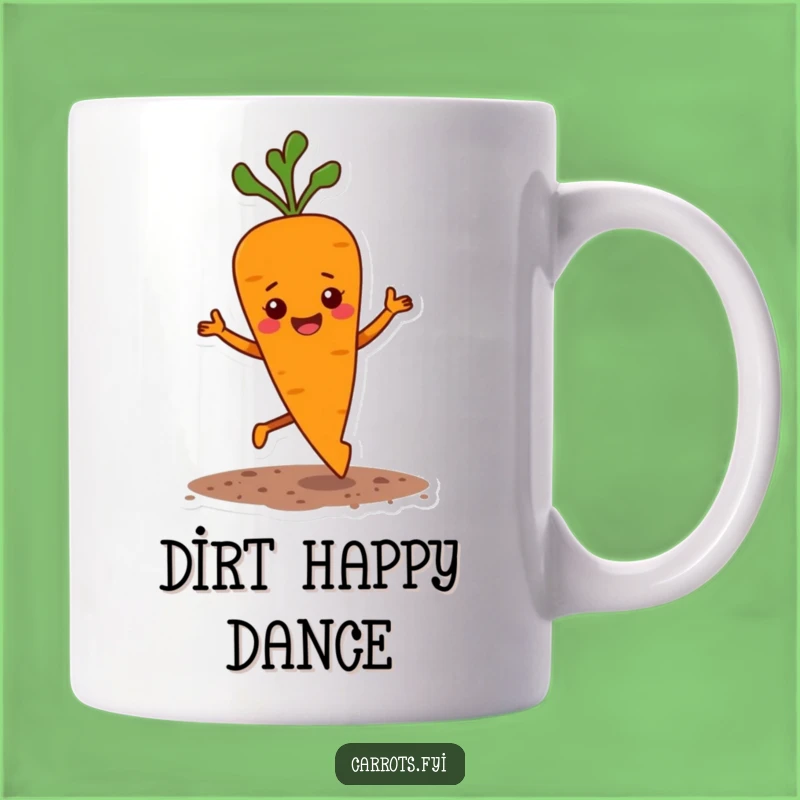 Funny Jigging Carrot Mug: Happy Veggie Art, Joyful Funny Gift for Gardeners