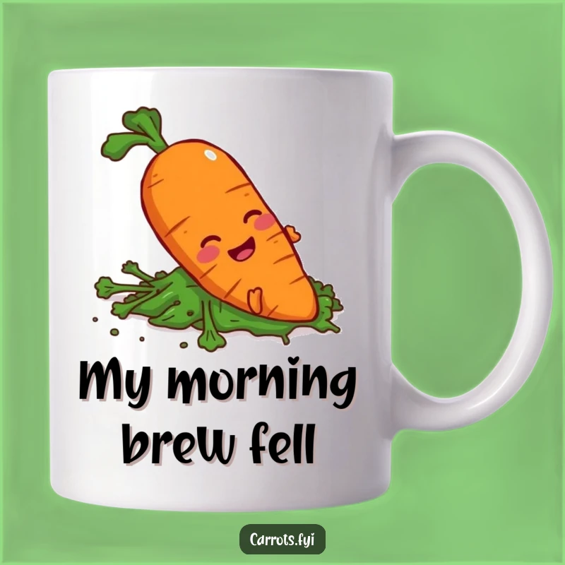 Funny Slipping Carrot Mug, Hilarious Vegetable Mishap Gift, Perfect Funny Coffee Mug