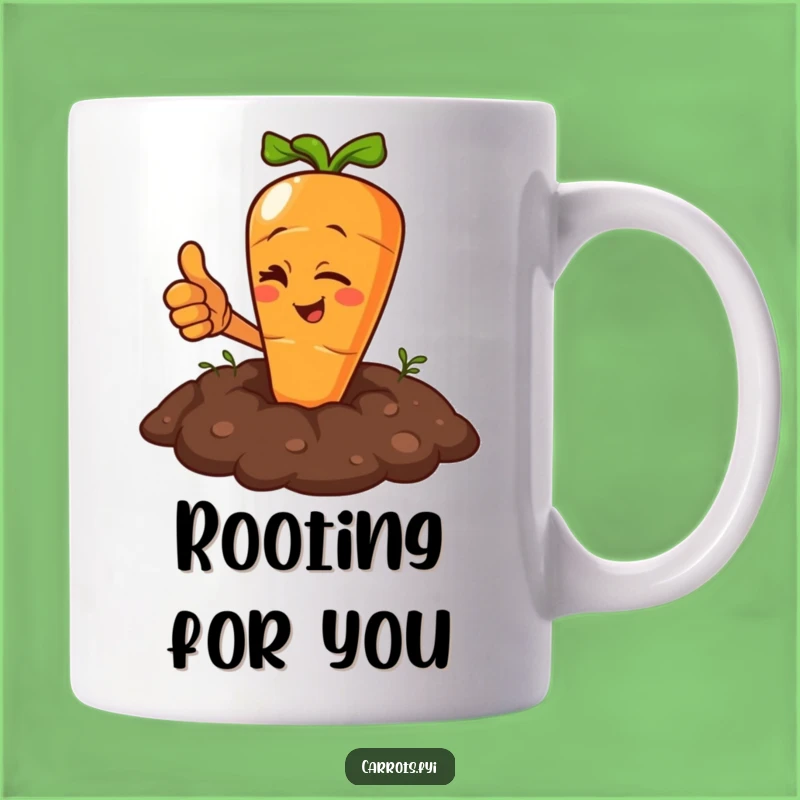 Funny Winking Carrot Mug: Thumbs Up from the Soil, Perfect Funny Gift