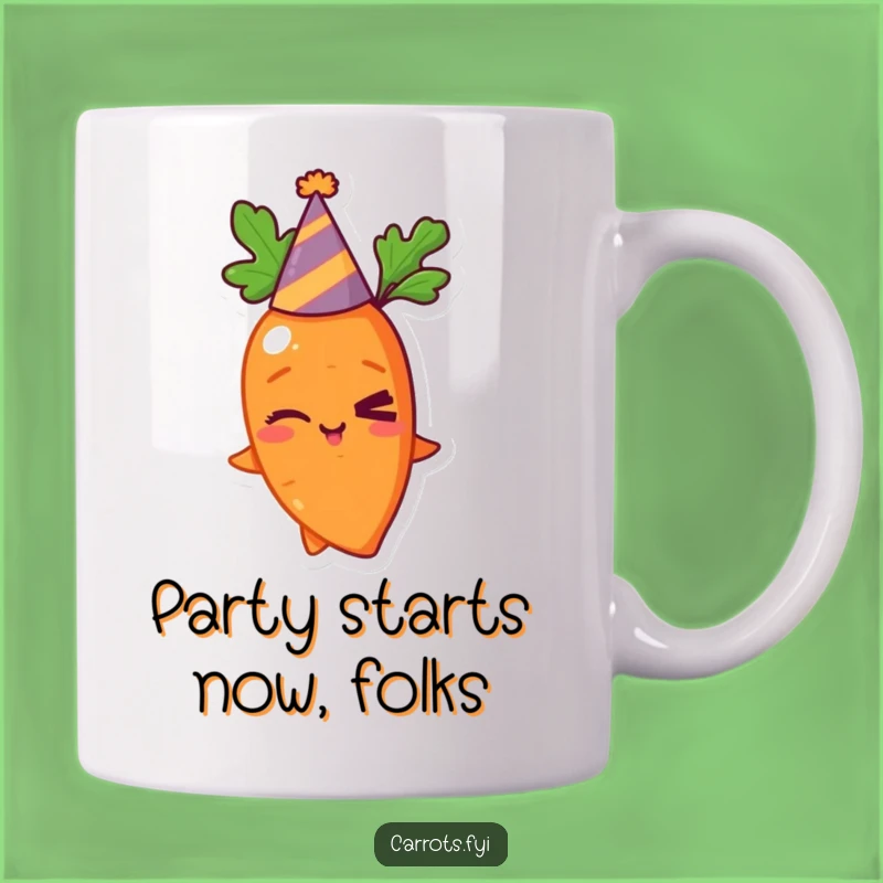 Funny Winking Carrot Party Hat Mug - A Hilarious Vegetable Gift for Friends