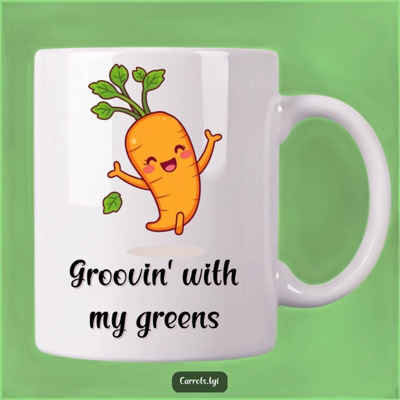 Funny Dancing Carrot Joy Mug - Hilarious Veggie Celebration Gift