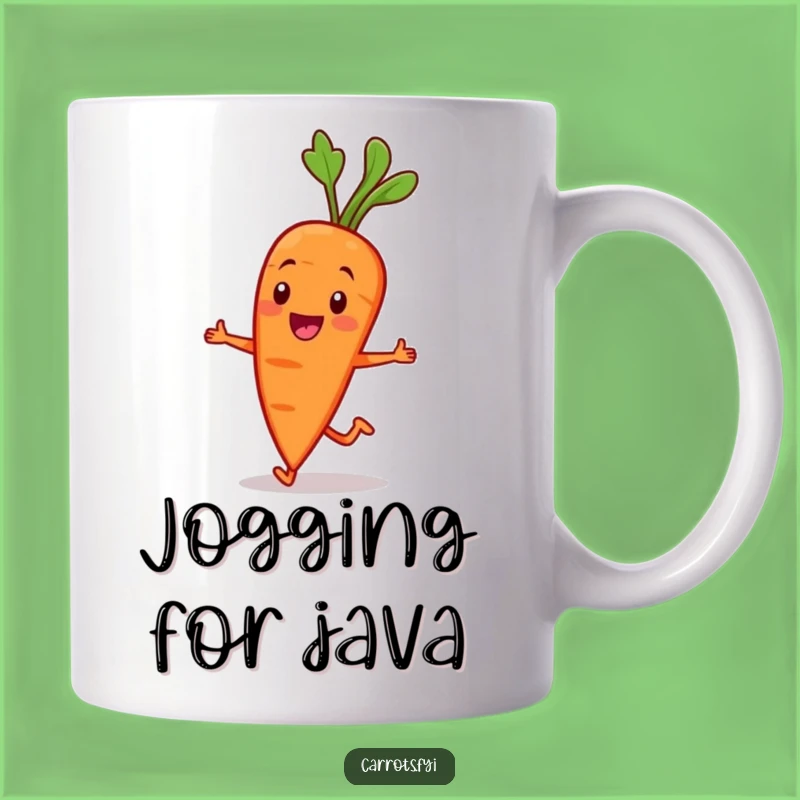 Funny Jogging Carrot Mug: Hilarious Vegetable Character Gift for Active People