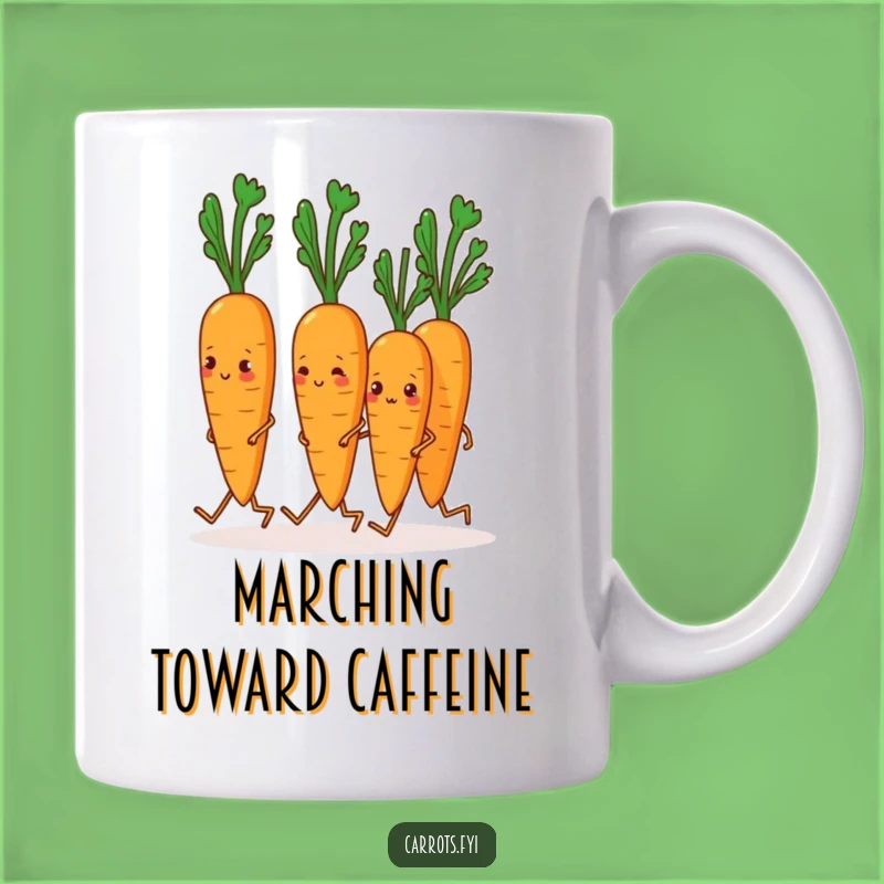 Funny Marching Carrots Mug: Hilarious Veggie Squad for Your Morning Brew Gift