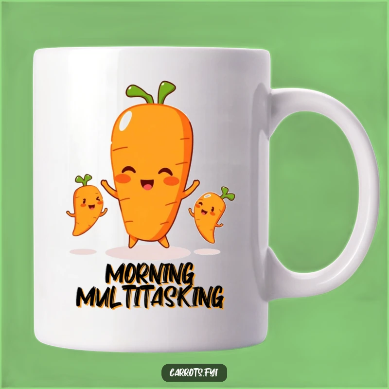 Funny Juggling Carrot Mug - Hilarious Parent-Child Veggie Design, Perfect Funny Gift!