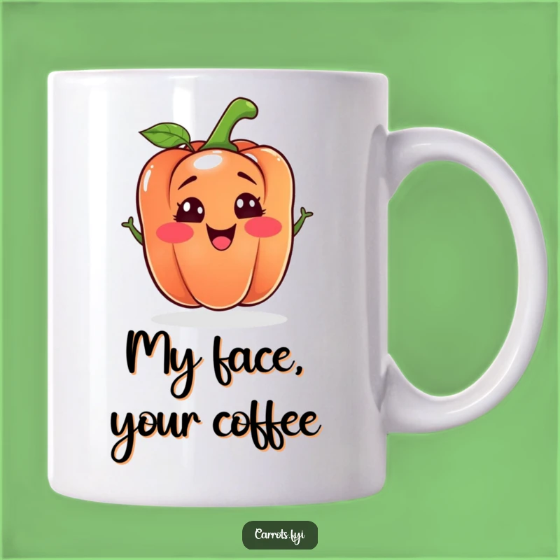 Funny Bell Pepper Mug: Adorable Silly Face Veggie Character, Perfect Unique Gift