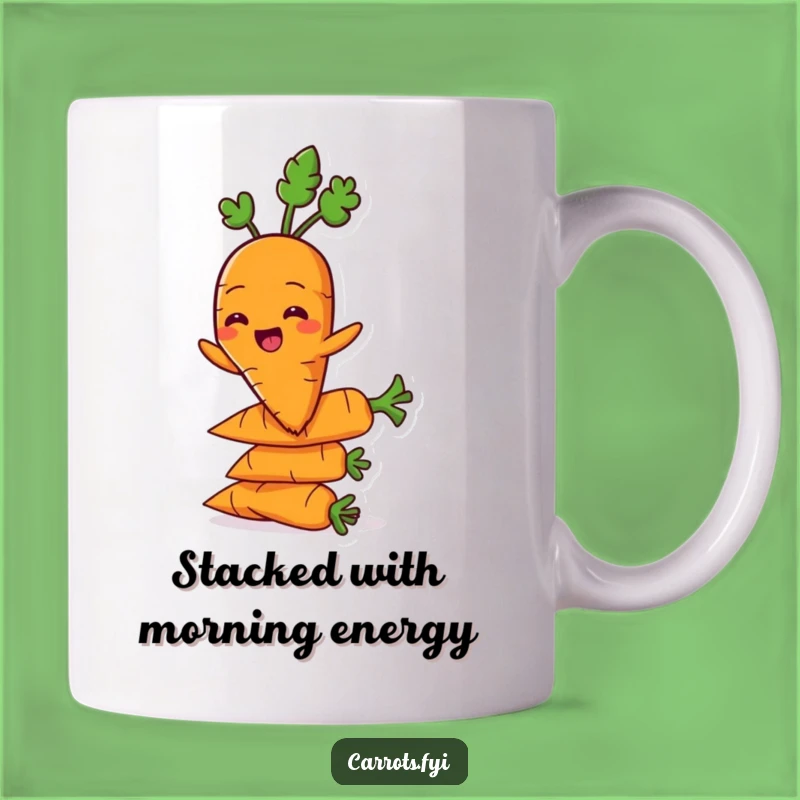 Funny Balancing Carrot Mug, Hilarious Veggie Stack Gift, Perfect Funny Coffee Mug
