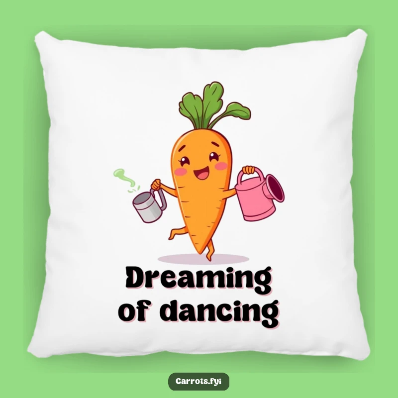 Funny Cheerful Carrot Dancing Pillow - Soft Happy Veggie Accent