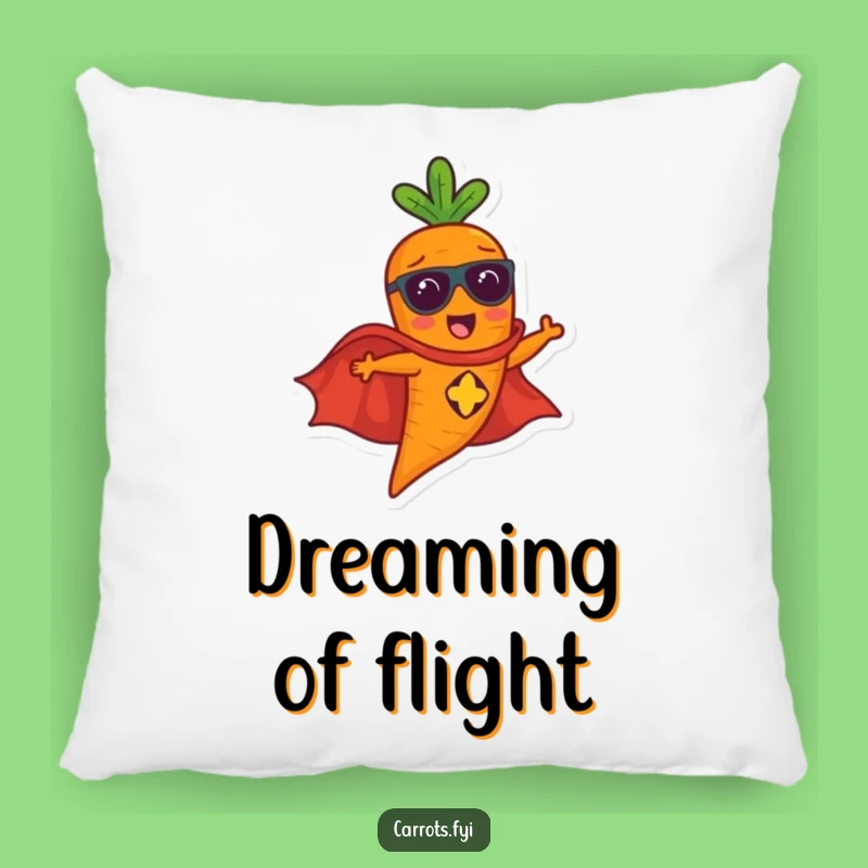 Funny Flying Carrot Pillow - Cozy & Hilarious Superhero Comfort
