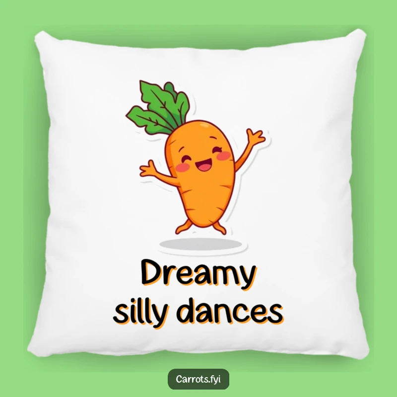 Funny Carrot Dance Pillow - Cheerful Veggie Cushion, Cozy Comfort and Fun