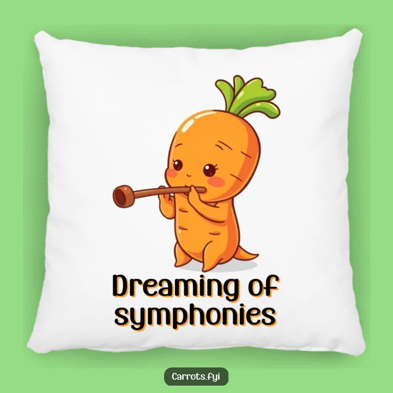 Funny Carrot Flute Player Pillow, Cozy Veggie Music Cushion, Comfy Funny Gift Decor