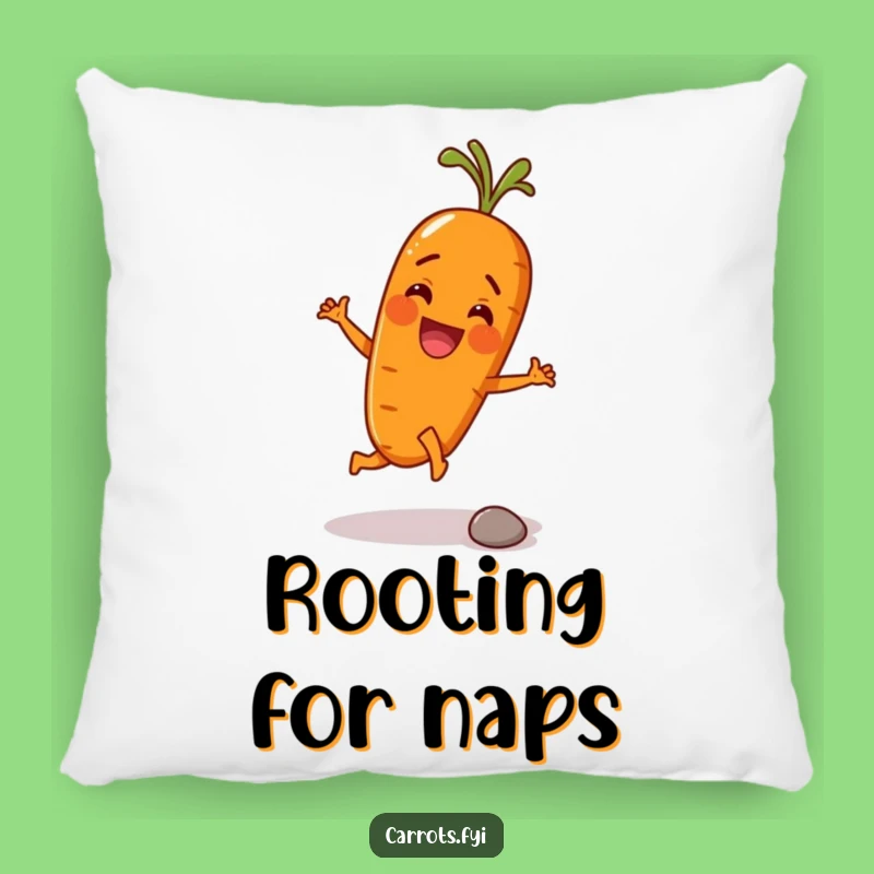 Funny Carrot Kicking Pebble Pillow - Cozy & Hilarious Root Vegetable Accent