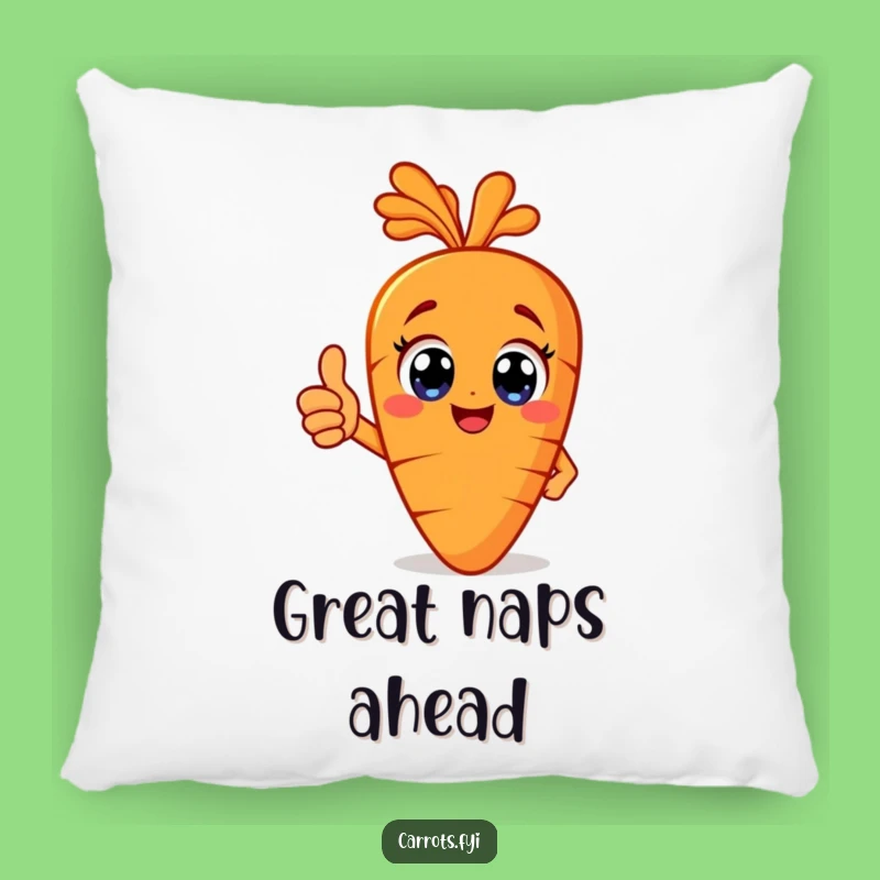 Funny Carrot Thumbs Up Pillow - Happy Veggie Cushion, Cozy Comfort and Joy