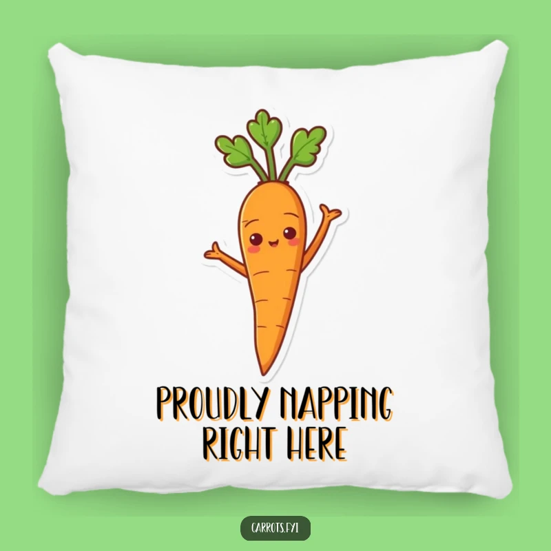 Funny Proud Carrot Pillow - Comfy Cushion for Confident Relaxation and Pride