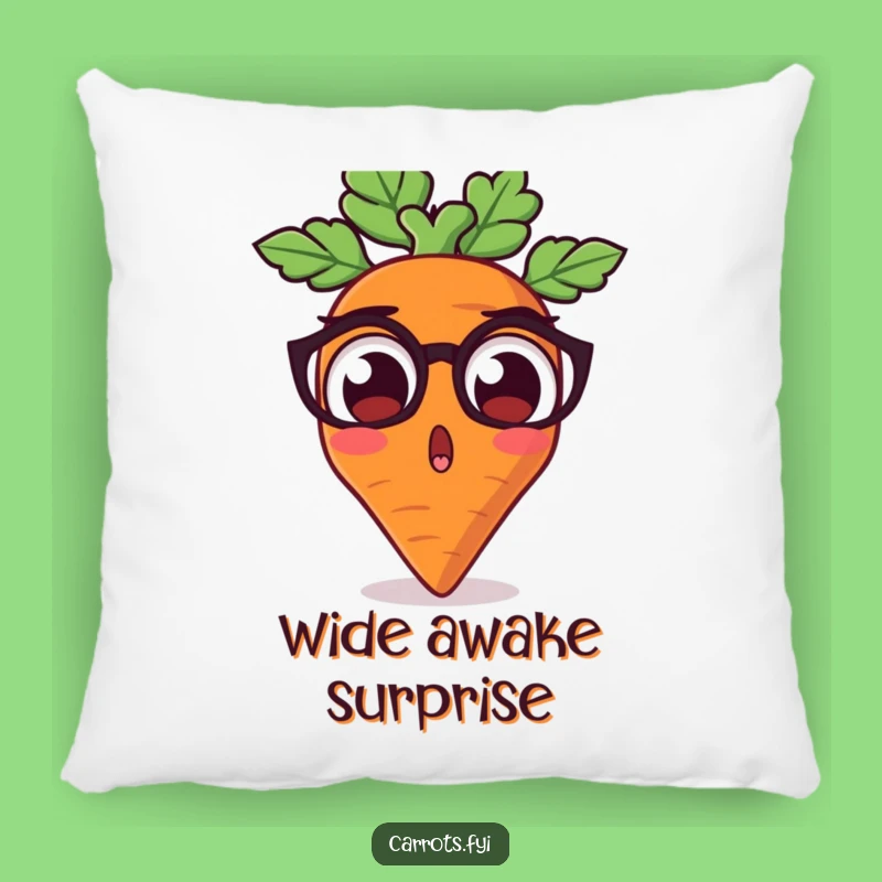Funny Surprised Carrot Pillow - Soft Shocked Veggie Character Accent