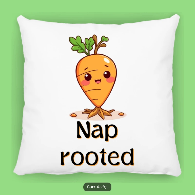 Funny Playful Carrot Pillow - Cozy Sprouting Veggie Decor