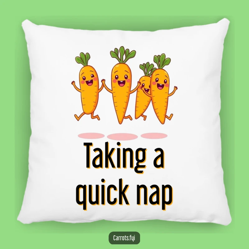 Funny Carrot Jump Squad Pillow: Cozy Comfort with Hilarious Veggie Characters!