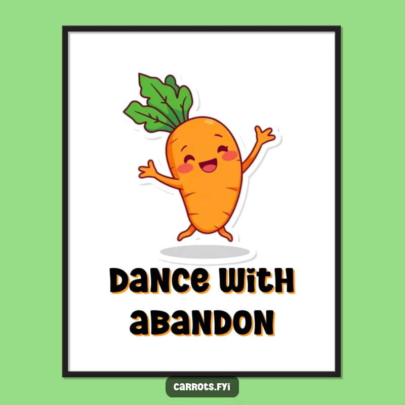 Funny Carrot Dance Digital Art - Cheerful Veggie Printable for Instant Fun