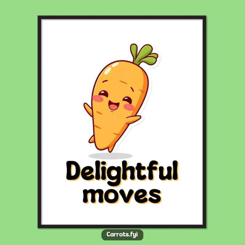 Funny Baby Carrot Wiggle Digital Art: Cute Veggie for Adorable Decor