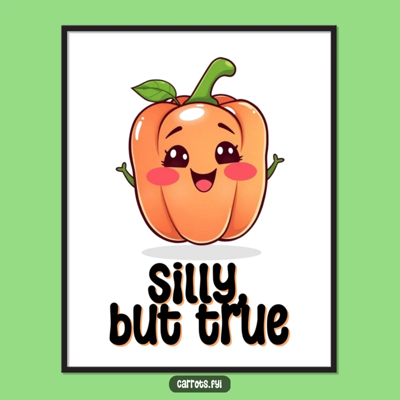 Funny Bell Pepper Digital Art: Silly Veggie Face Printable, Instant Humorous Decor Gift
