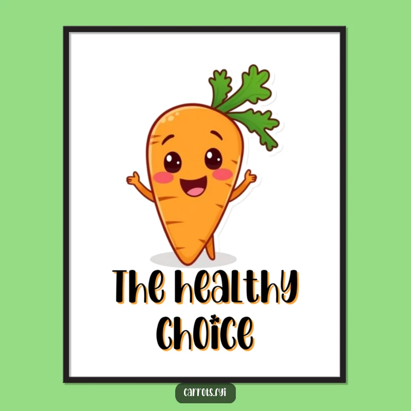 Funny Carrot Digital Art: Excitable Veggie for Healthy Meals, Instant Humorous Gift Download