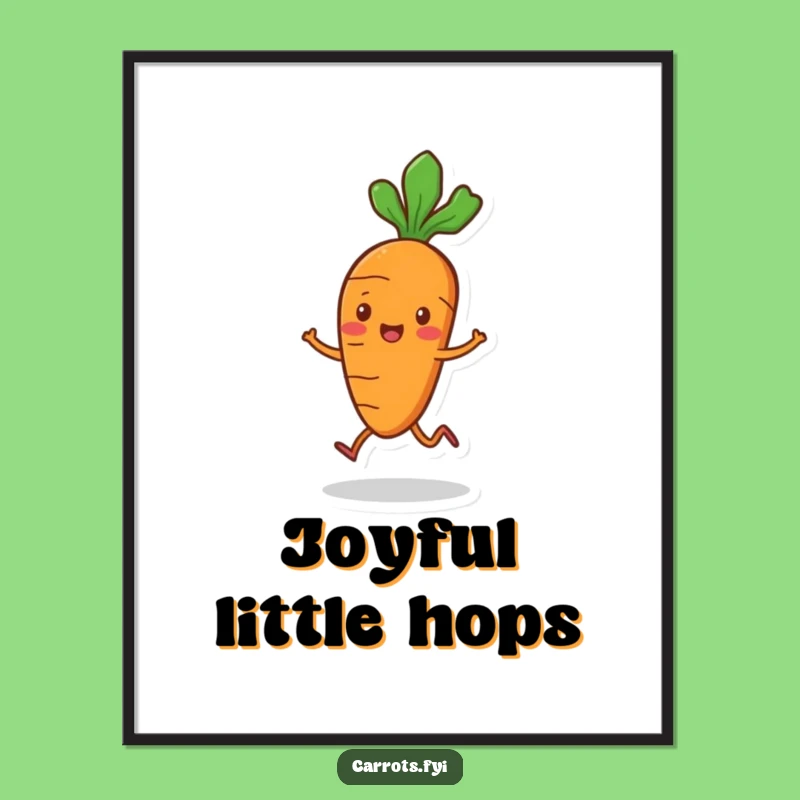 Funny Carrot Hop Digital Art - Playful Veggie Printable for Instant Fun