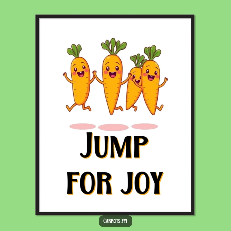 Funny Carrot Jump Squad Digital Art: Instant Hilarious Veggie Decor!