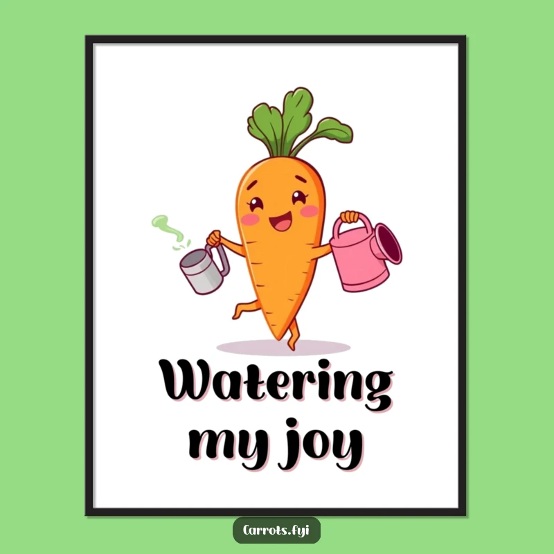 Funny Cheerful Carrot Digital Print - Instant Dancing Veggie Art Gift