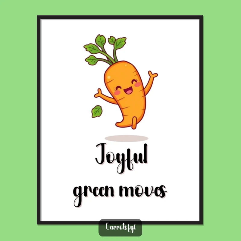 Funny Dancing Carrot Art Print - Hilarious Veggie Celebration Decor